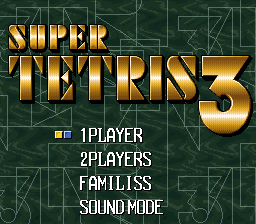 Super Tetris 3 (Japan) Title Screen